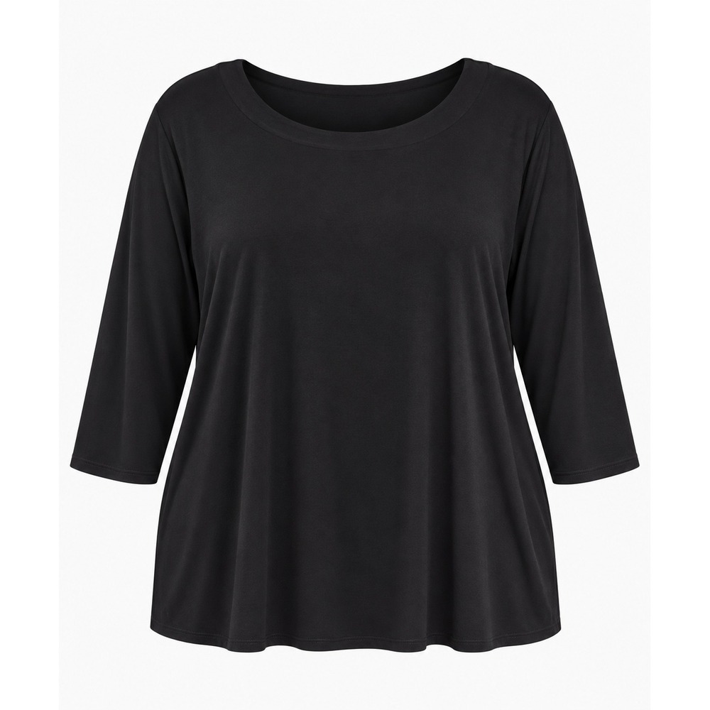 Chico's Size 4 XXL Black Tie Back Draped Long Sleeve Blouse Top Solid Stretch